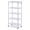 Alera Wire Shelving Kit, 36wx18dx72h, 5-Shelf SW653618SR